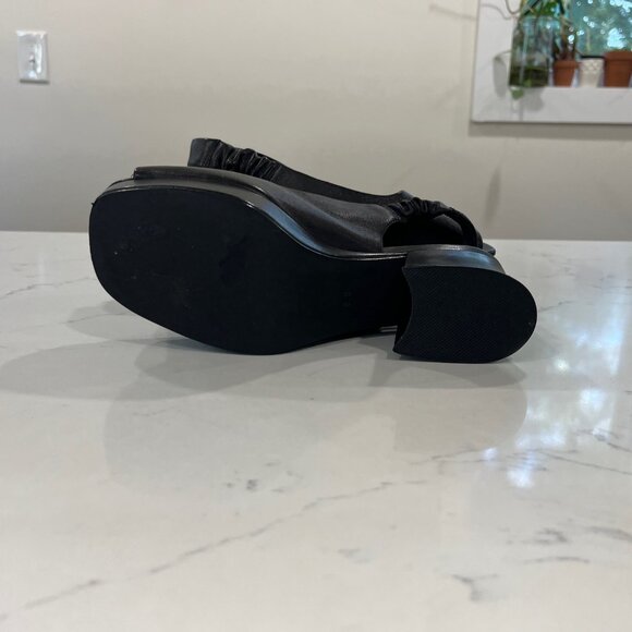 Jeffrey Campbell Extendo Platform Slingback Sandal In Black Leather SIZE 6.5 - Picture 8 of 11